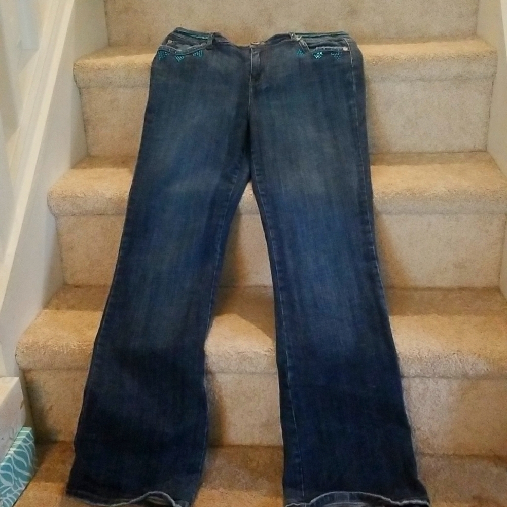 American Exchange Rhinestone STretch Embellished Jeans 32/12